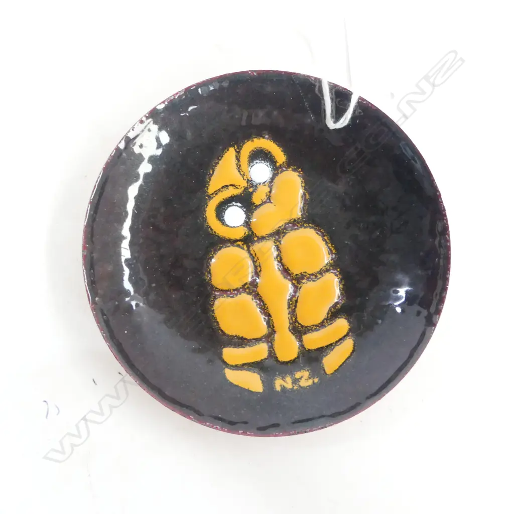 NZ TIKI ENAMELLED DISH Dia.110mm Image 1++