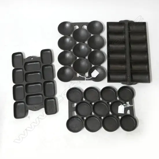 55/1344/1377/3004  4 VINTAGE CAST IRON GEM TRAYS L300MM