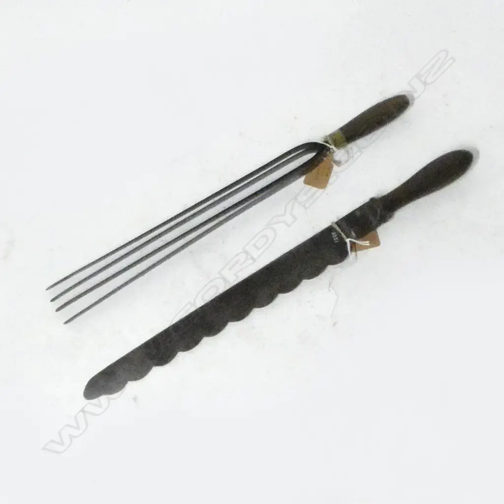 (3708/3351) ANTIQUE WOOD HANDELED CAST STEEL CURD CUTTER & BREAD KNIFEPAT. 1877 L.560mm Image 1++