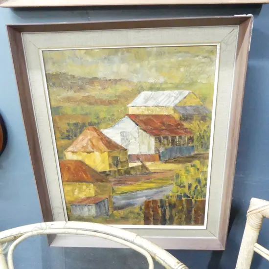 JUNE SHIEFF 'OLD AUCKLAND FREEMANS BAY' OIL ON BOARD 525x420mm