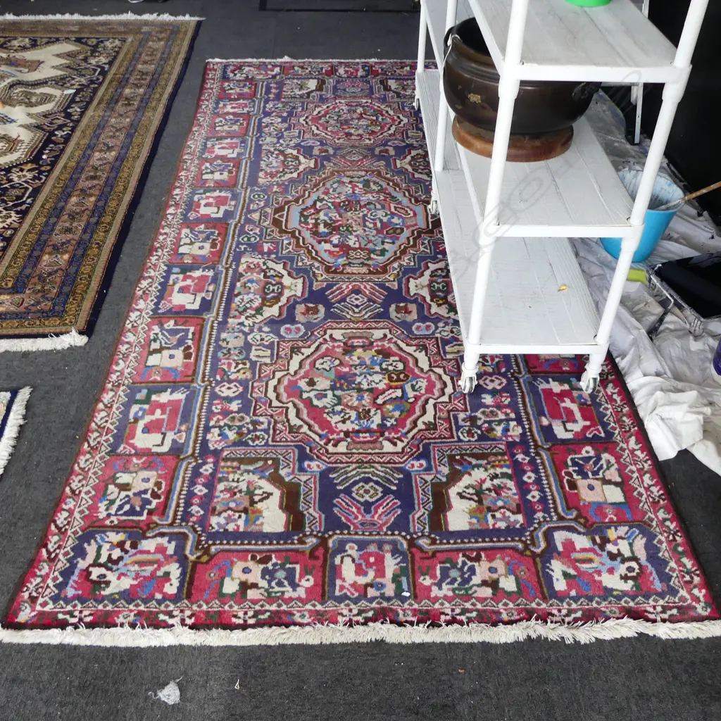 IRANIAN HAND KNOTTED WOOL PILE RUG 335x155mm Image 1++