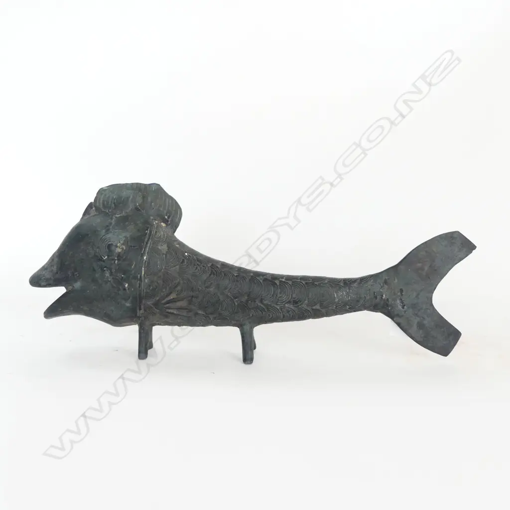 LOBI SENEGAL BENIN FISH SCULPTURE, L.470mm Image 1++