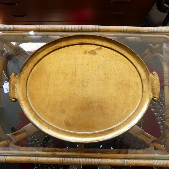 GILDED WOODEN TRAY W.515mm