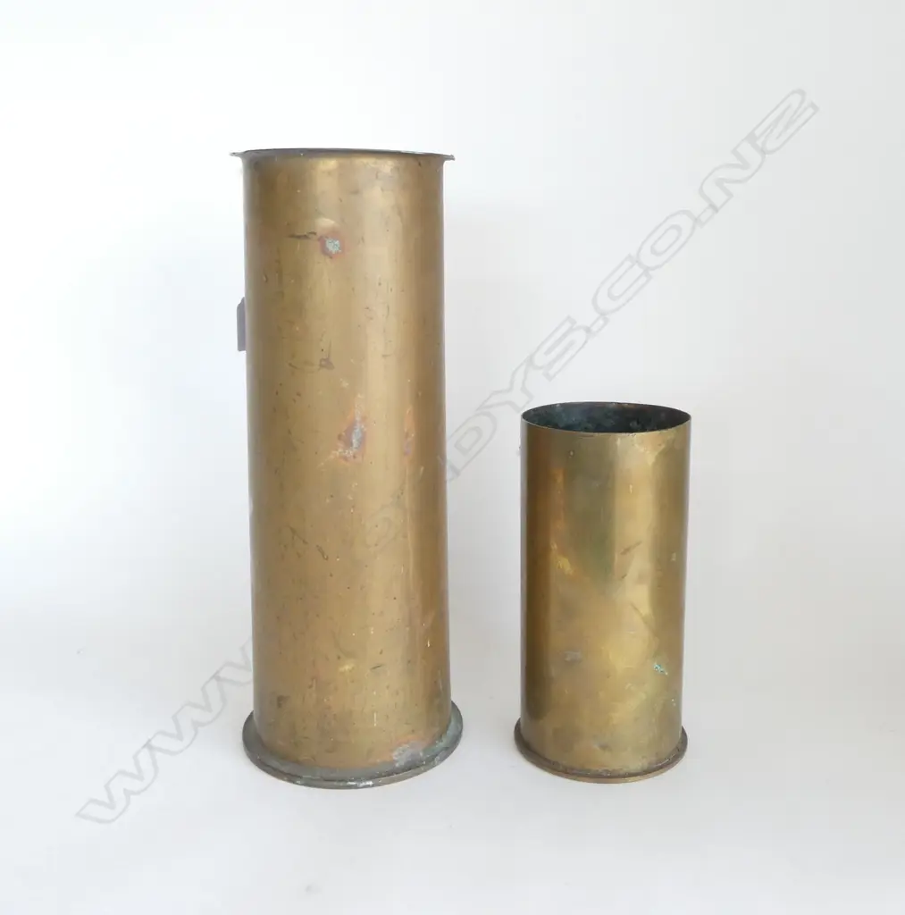 2 BRASS GUN SHELLS H.390, 230mm Image 1++
