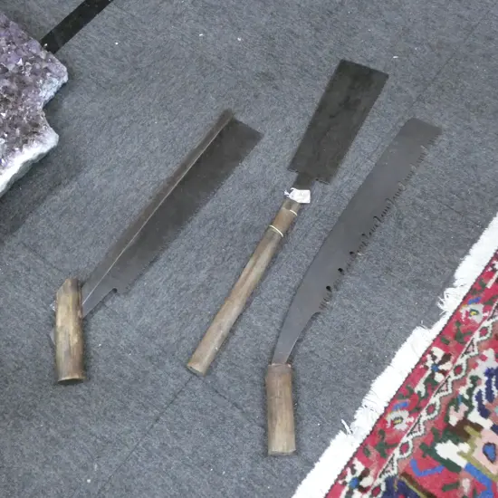 3 Antique Japanese hand saws L.1090mm