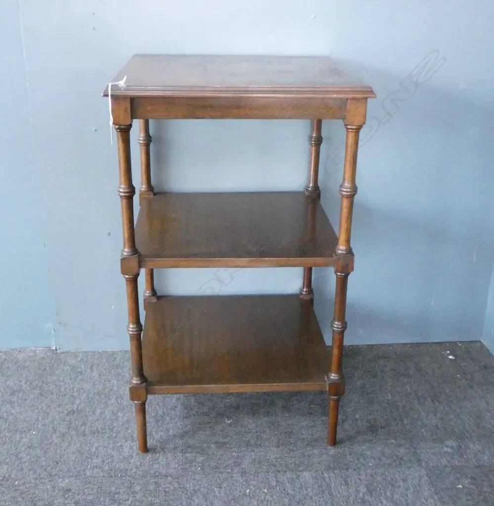 3 TIER MAHOGANY SIDE TABLE 465x465x770mm... Image 1++