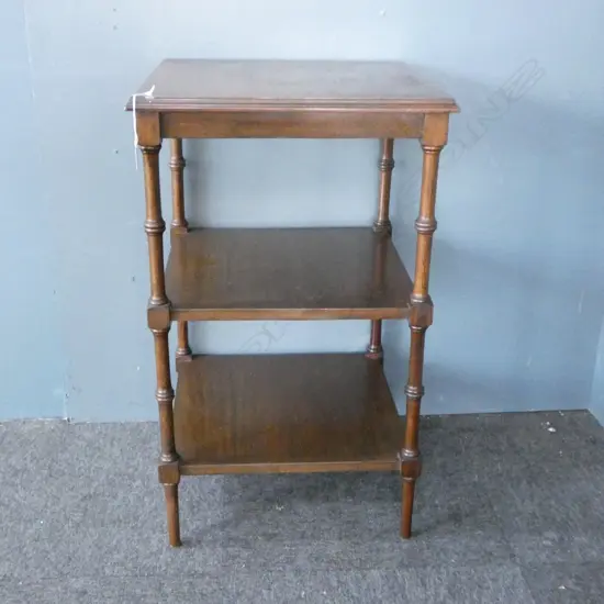 3 TIER MAHOGANY SIDE TABLE 465x465x770mm...