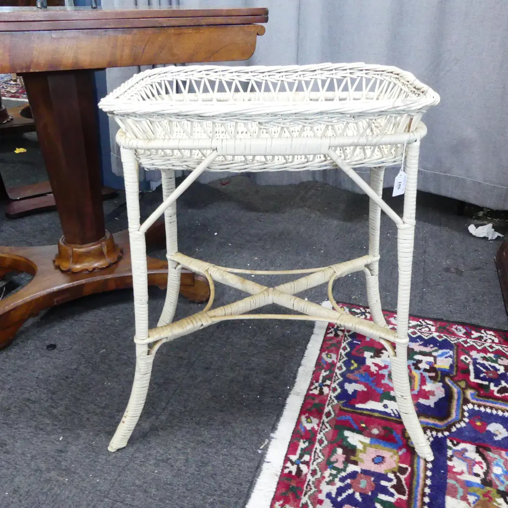 CANE BUTLERS TRAY ON STAND  Image 1++