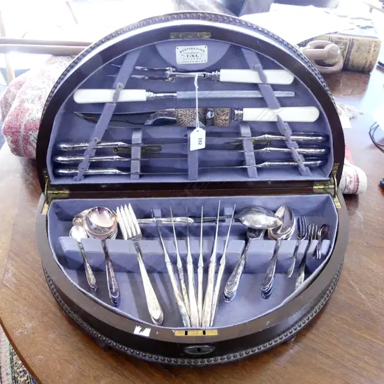 WOSTENHOLMS OVOID CASED VINTAGE PART CUTLERY SET