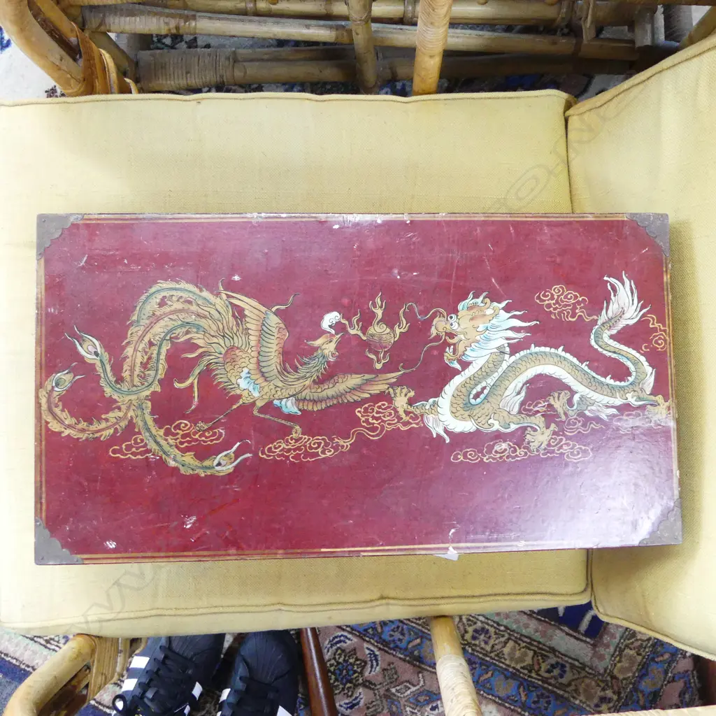  1980S VINTAGE CHINESE LAQUER CHESS SET USED CONDITION L440MM Image 1++