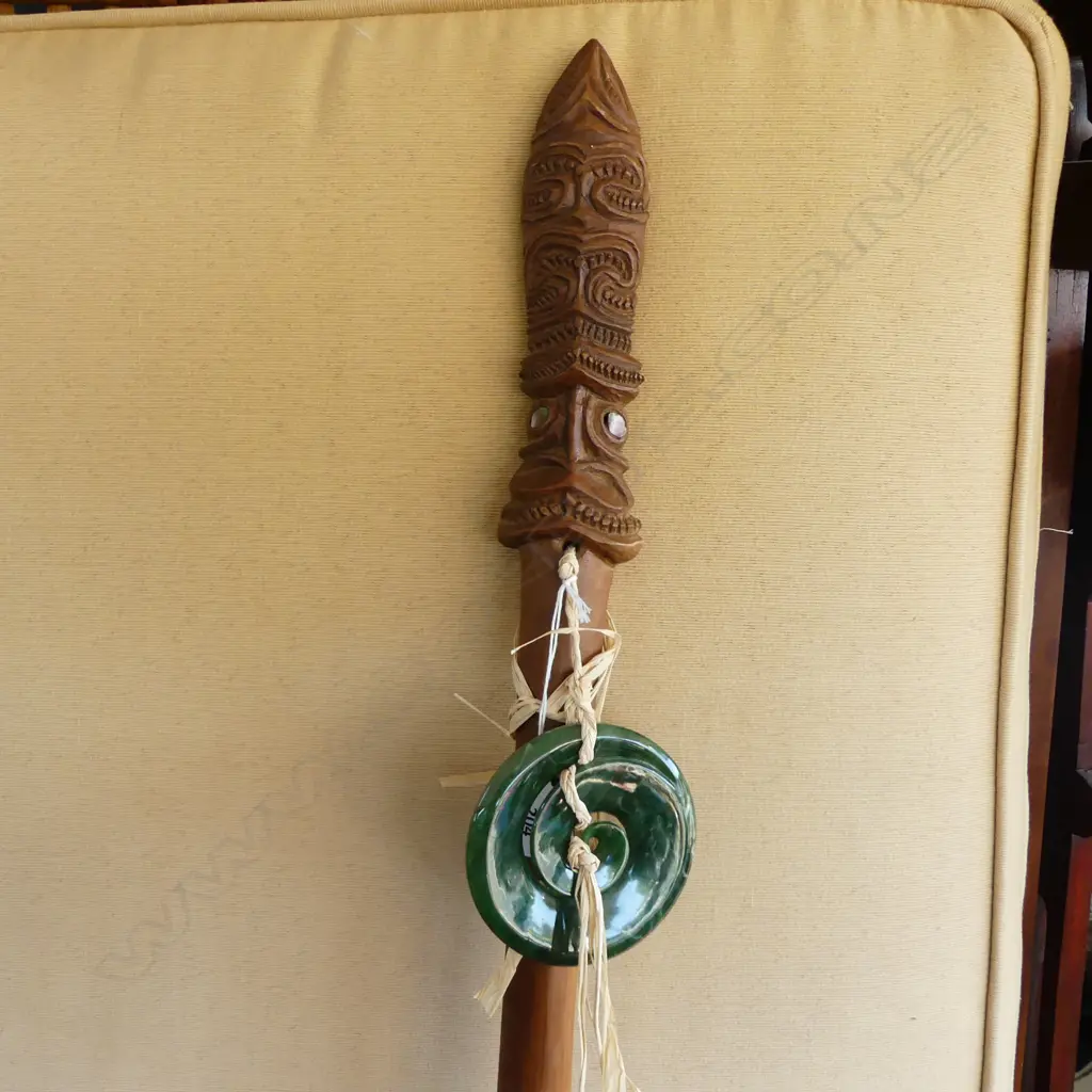 CONTEMPORARY CARVED WOODEN TAIAHA L.1820mm Image 1++