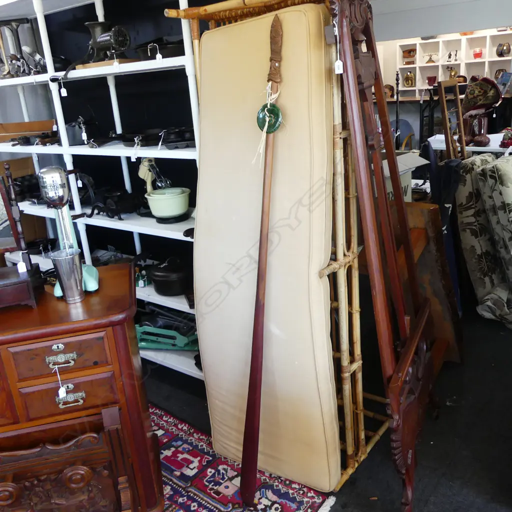 CONTEMPORARY CARVED WOODEN TAIAHA L.1820mm Image 1++