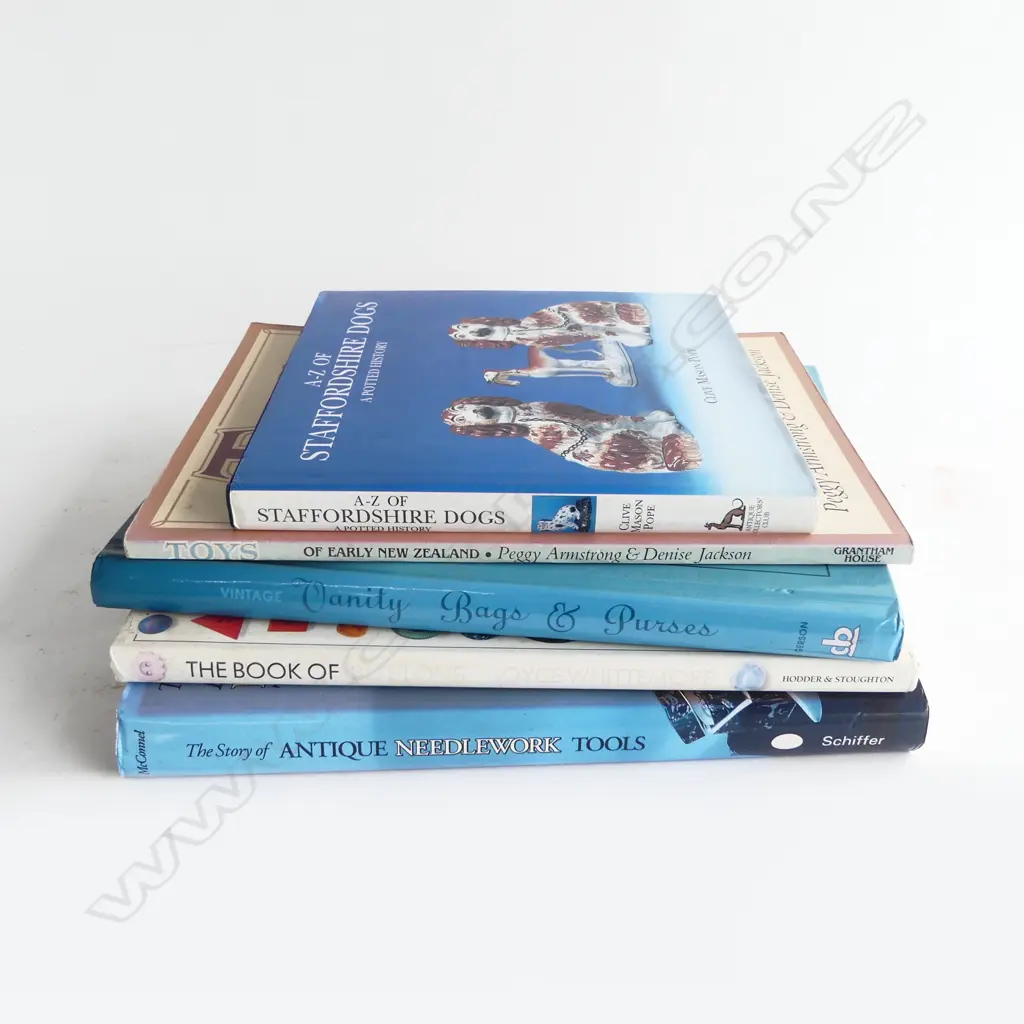 FIVE ANTIQUE REFERENCE BOOKS INCL. HISTORY OF NEEDLEWORK TOOLS ETC Image 1++