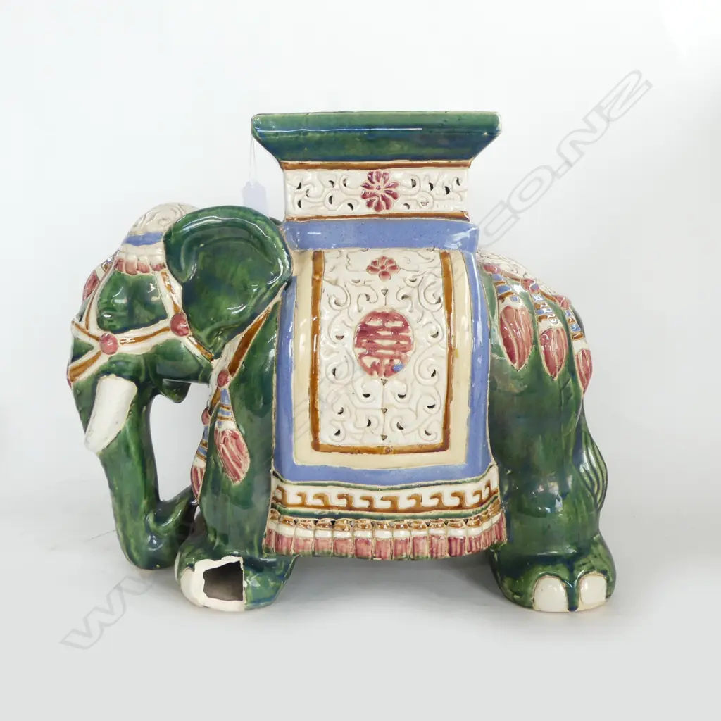 Ceramic Elephant; Chip to left foot, H.430mm Image 1++