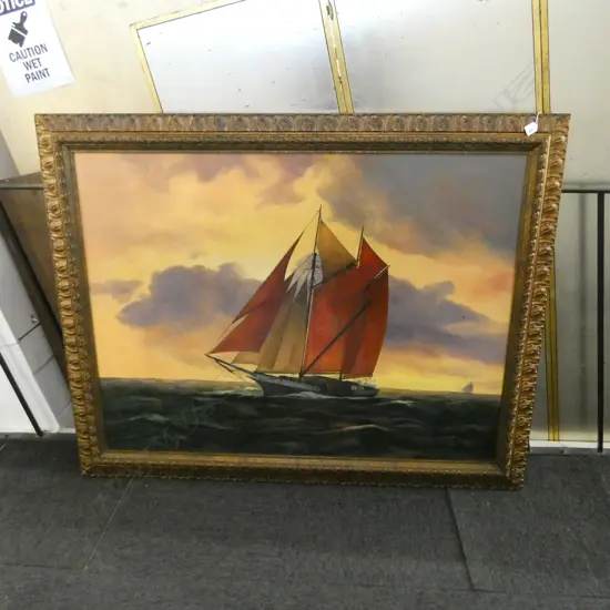 LEVER, SEASCAPE, LG OIL ON CANVAS, SIGNED & DATED '09, ORNATE GILT FRAME, 890 x 1220mm