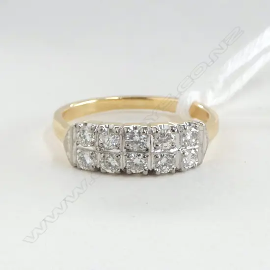 18CT GOLD 2 ROW DIAMOND RING  TDW.0.45ct (VALUATION) SIZE P