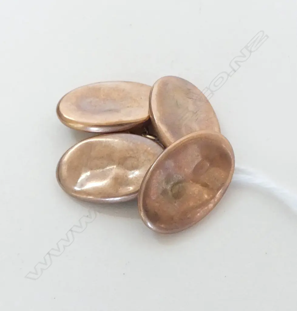 PR 9ct ROSE GOLD CUFFLINKS 1.8gms some dents Image 1++