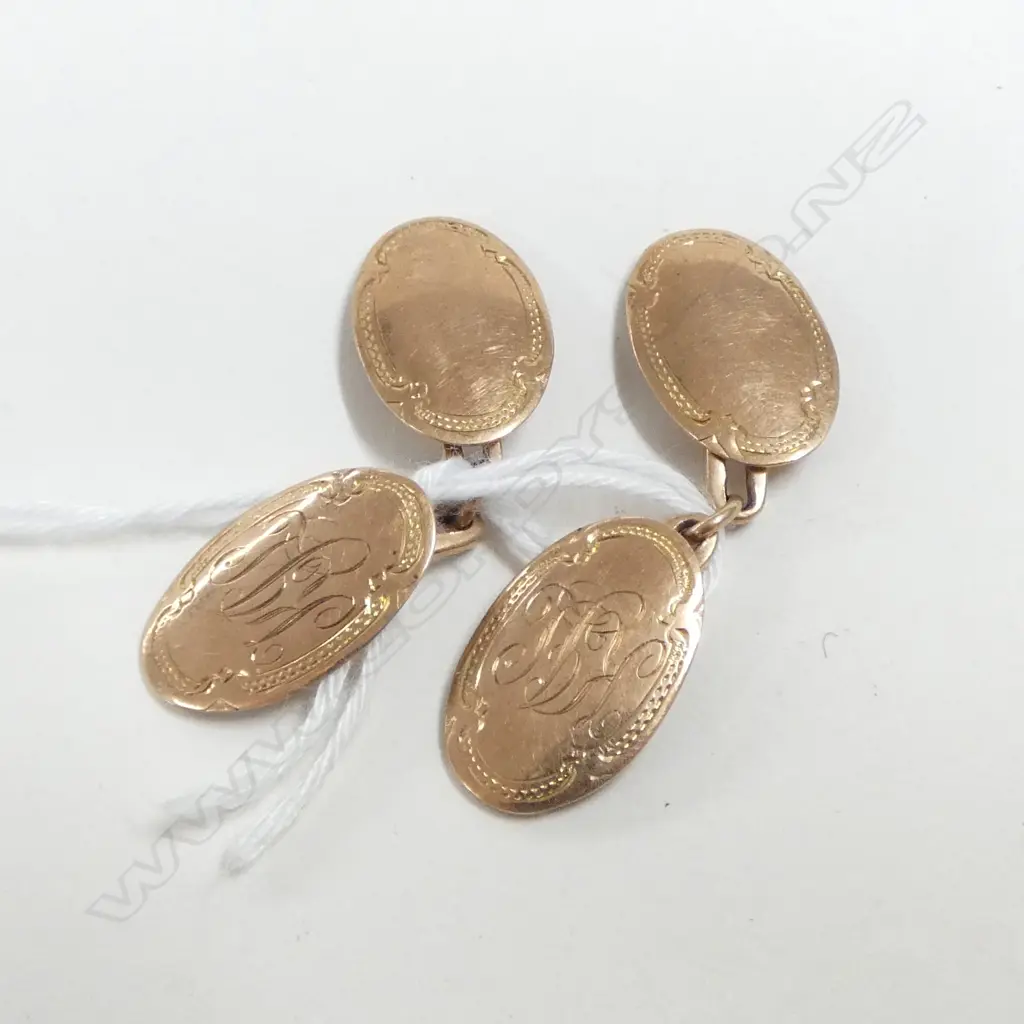 PR EARLY 20thC 9ct GOLD CUFFLINKS 5.15gms Image 1++
