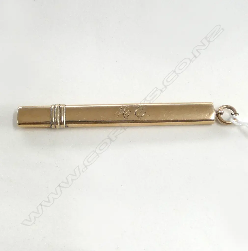 early 20thC 9ct GOLD PENCIL LEAD PENDANT HOLDER 4.9gms Image 1++
