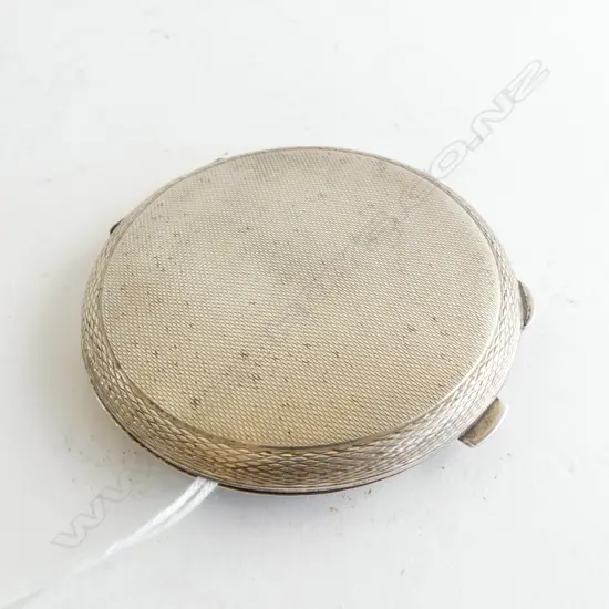 STG SILVER POWDER COMPACT, B'HAM 1961 80mm dia, 109grms