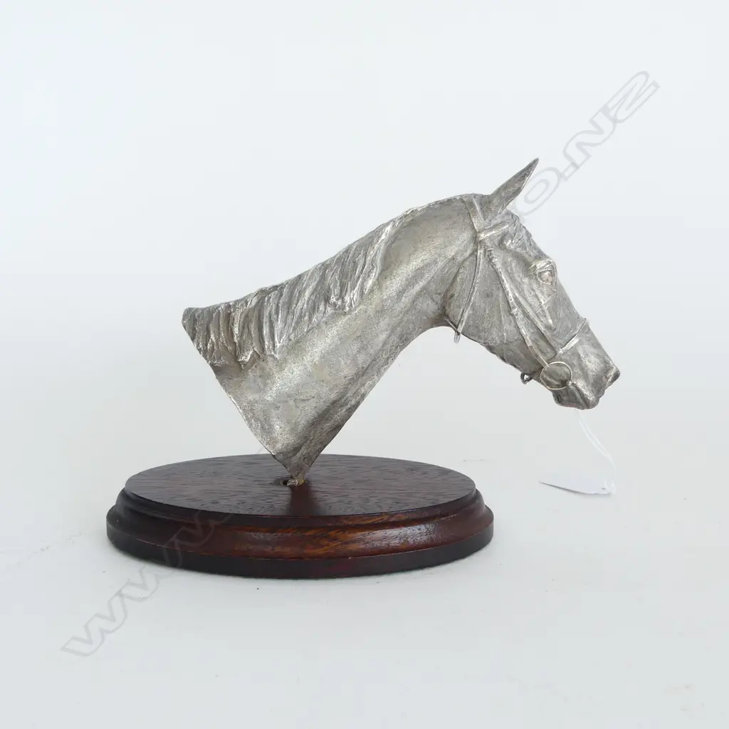 STG SILVER HORSE HEAD SCULPTURE B'HAM 1995 H.150mm, 388grms Image 1++