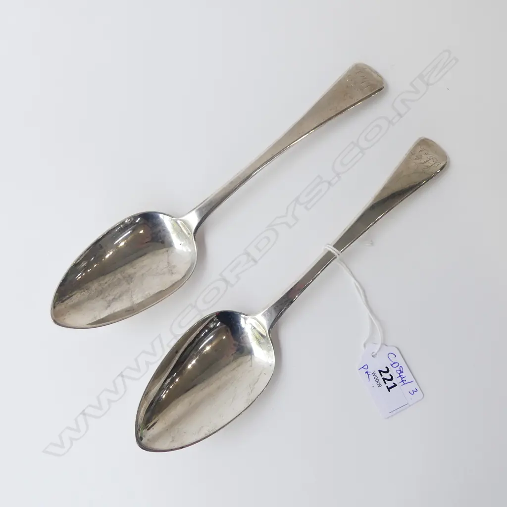 PR WILLIAM BATEMAN II STG SILVER TABLE SPOONS, LONDON 1828 147grms Image 1++