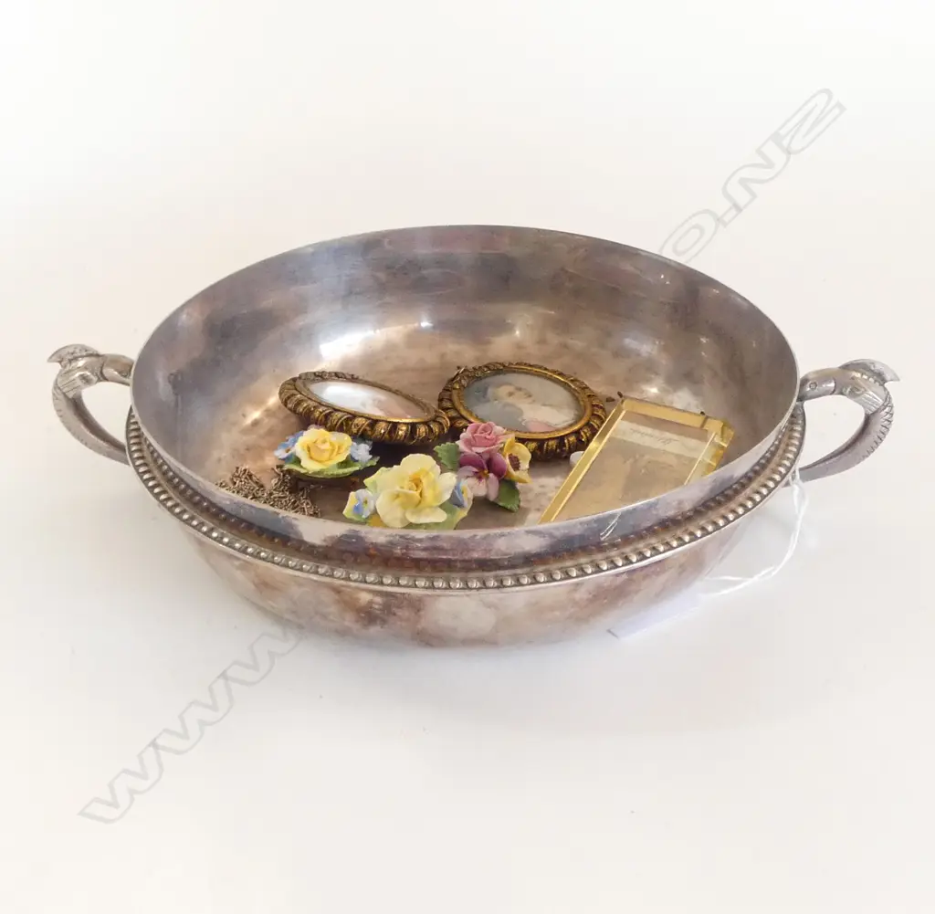 SILVER PLATE BOWL 210mm dia + ASST. ITEMS Image 1++