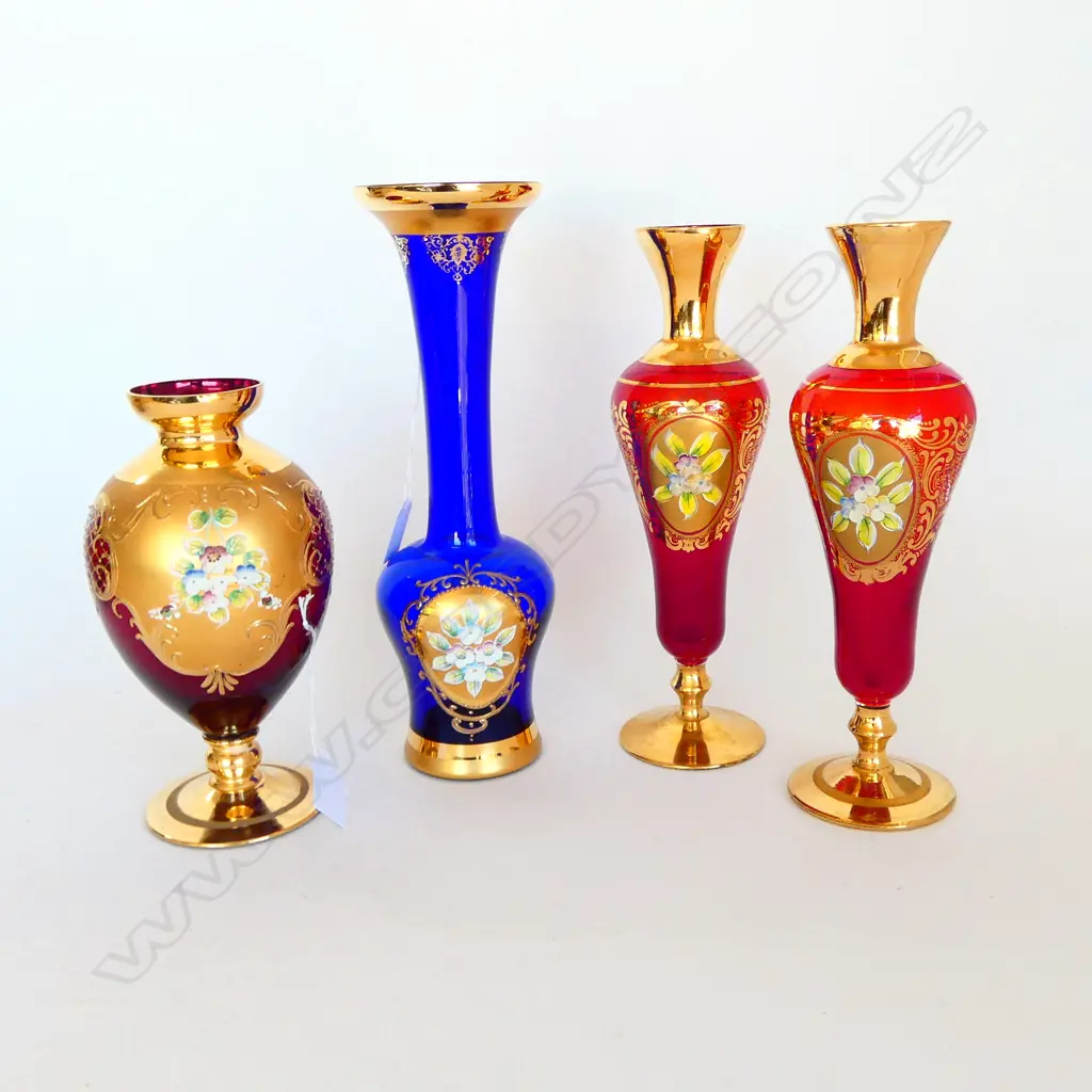 4 VENETIAN GLASS VASES H.300mm Image 1++