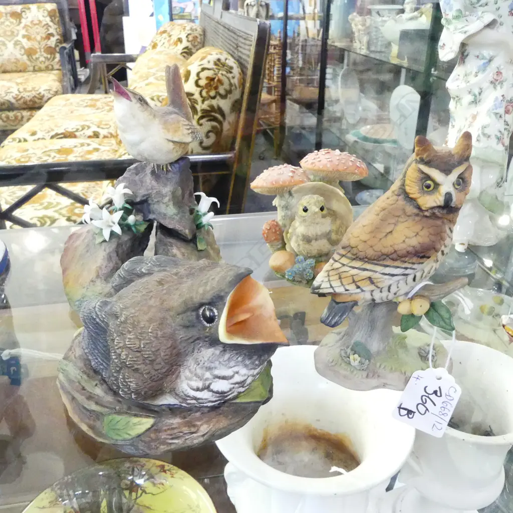 4 PORCELAIN BIRDS INCL. 2 BOEHM H.150mm Image 1++