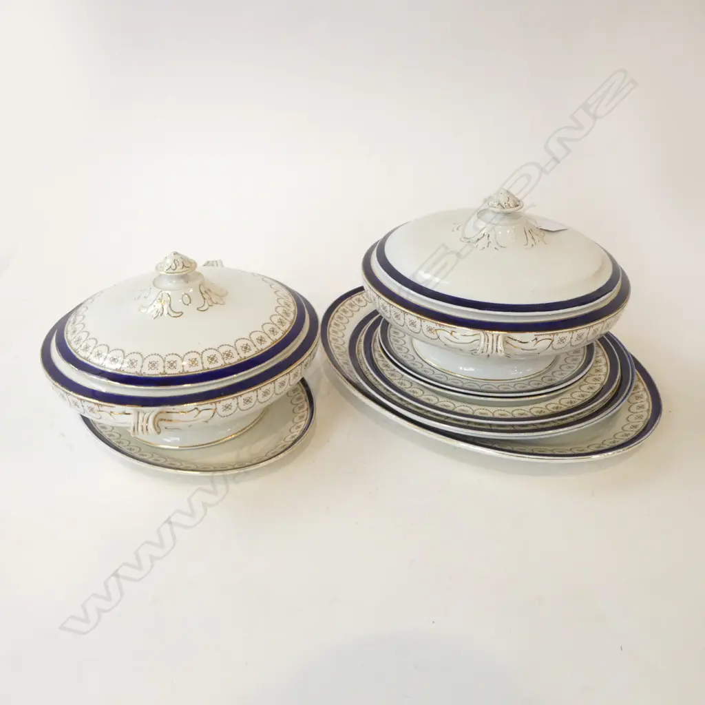 9 PCES. BLUE & WHITE CHINA (FAULTS) Image 1++