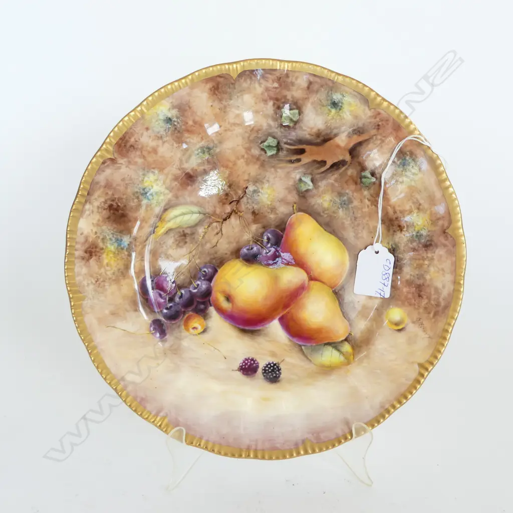 A fruit painted plate by Gerald Delaney Image 1++
