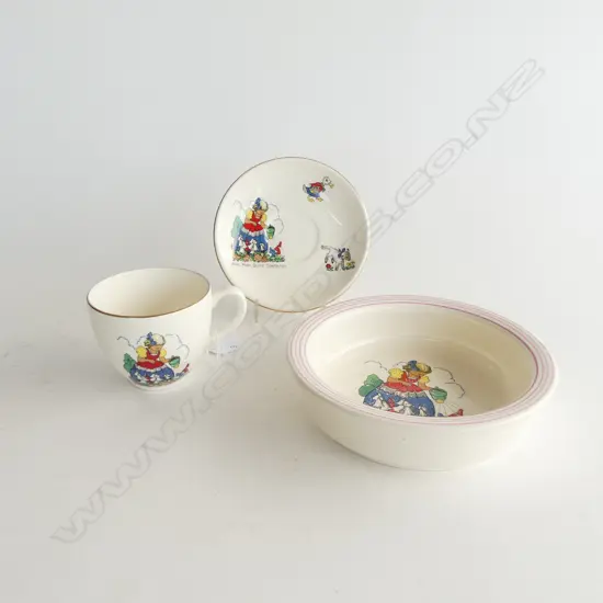 CROWN LYNN BABIES PLATE 155mm dia + PWEE PETS C/S 'MARY, MARY, QUITE CONTRARY'