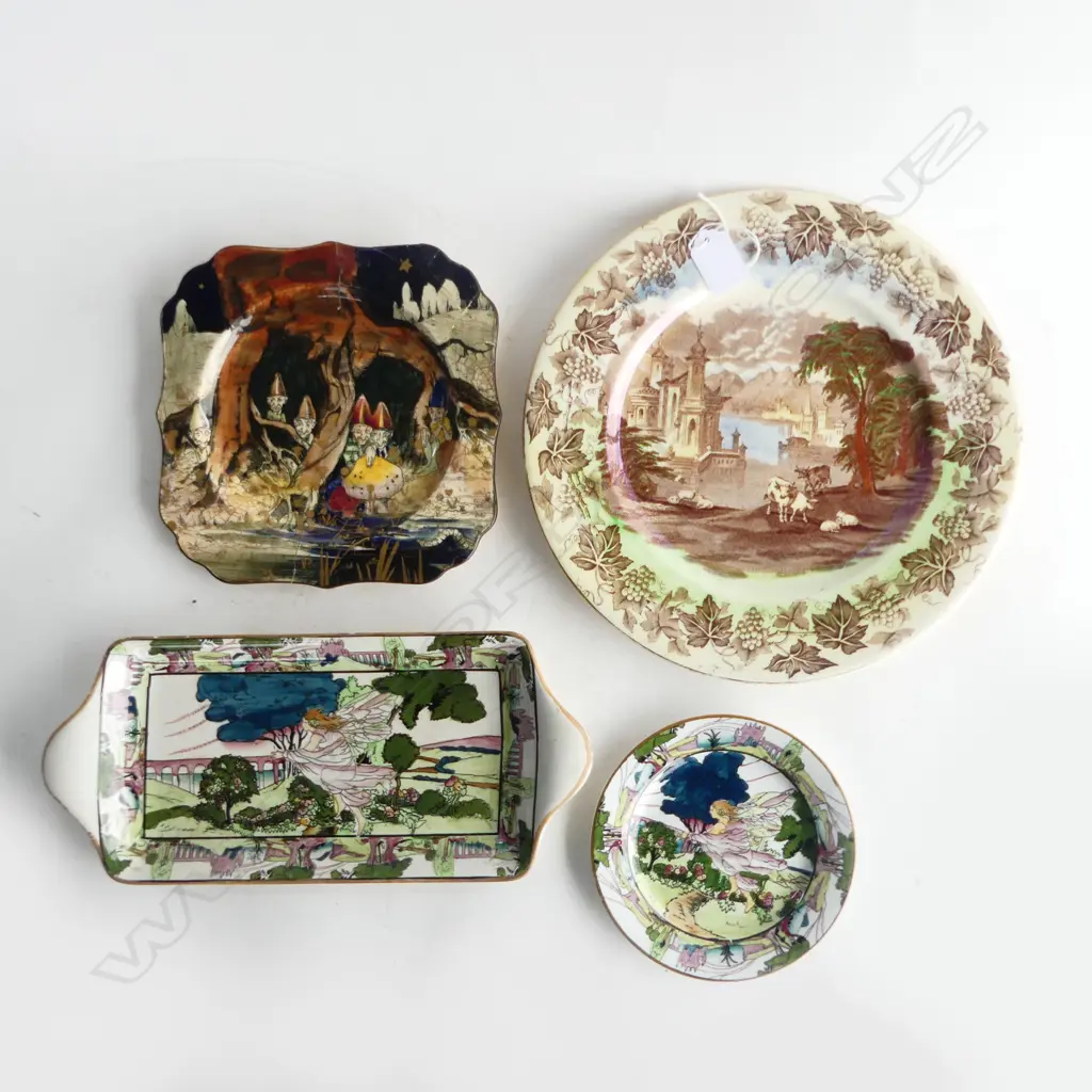 2 GRIMWADES FAIRY PLATES/DOULTON GNOMES PLATE (REPAIRED)/MALING PLATE Image 1++
