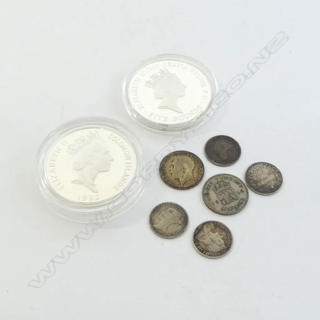 8 ENGLISH COINS, 2 SILVER Image 1++