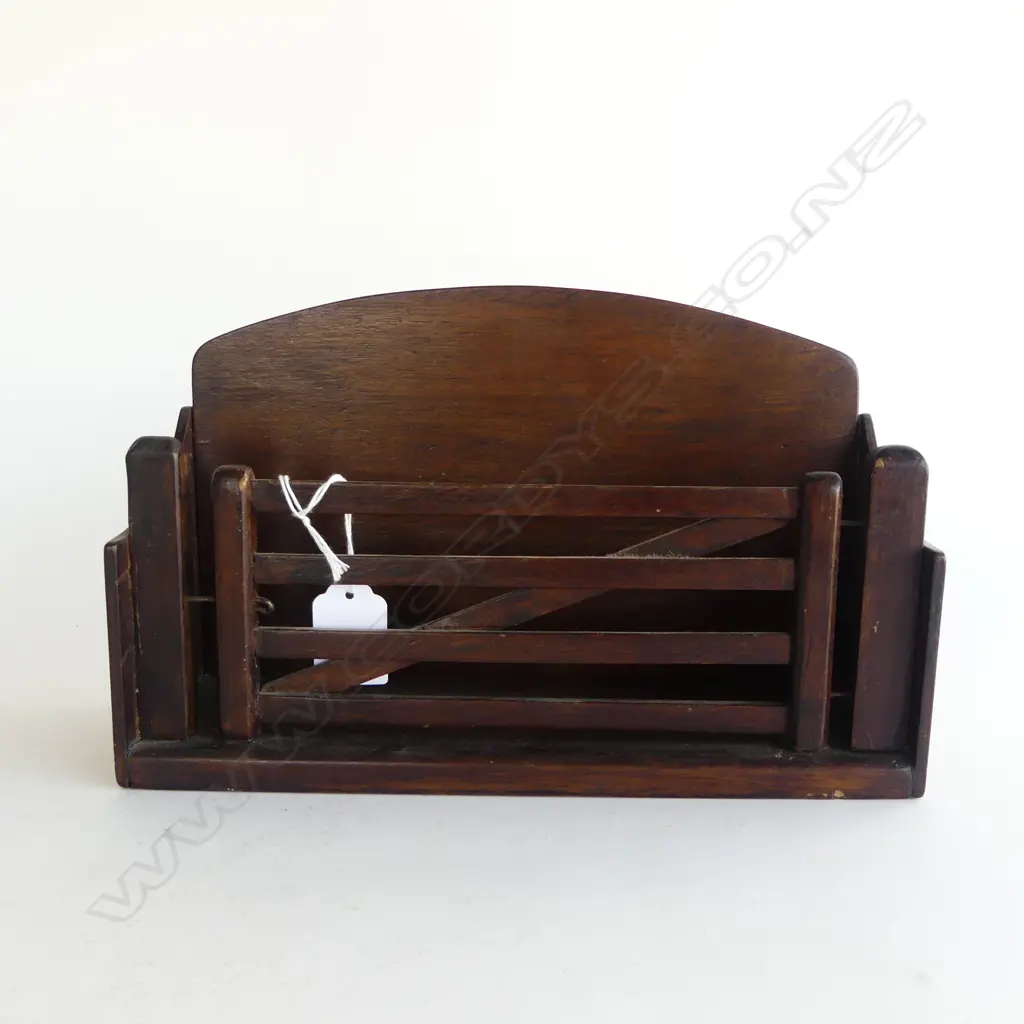 VINTAGE WOODEN LETTER HOLDER, NOVELTY GATE FORM W.260mm Image 1++