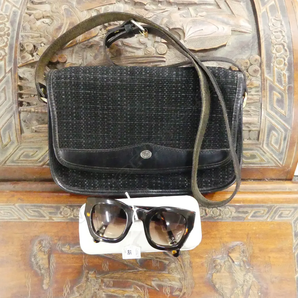 ITALIAN FRANCHETTI BOND HAND BAG + PR ANDREA MOORE SUNGLASSES, CASE AF Image 1++