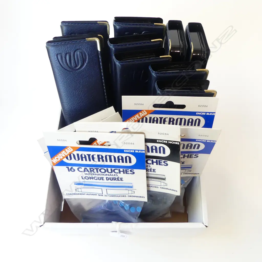  WATERMAN SIX PACKETS OF 16 FOUNTAIN PEN INK CARTRIDGES & 10 CASES  Image 1++