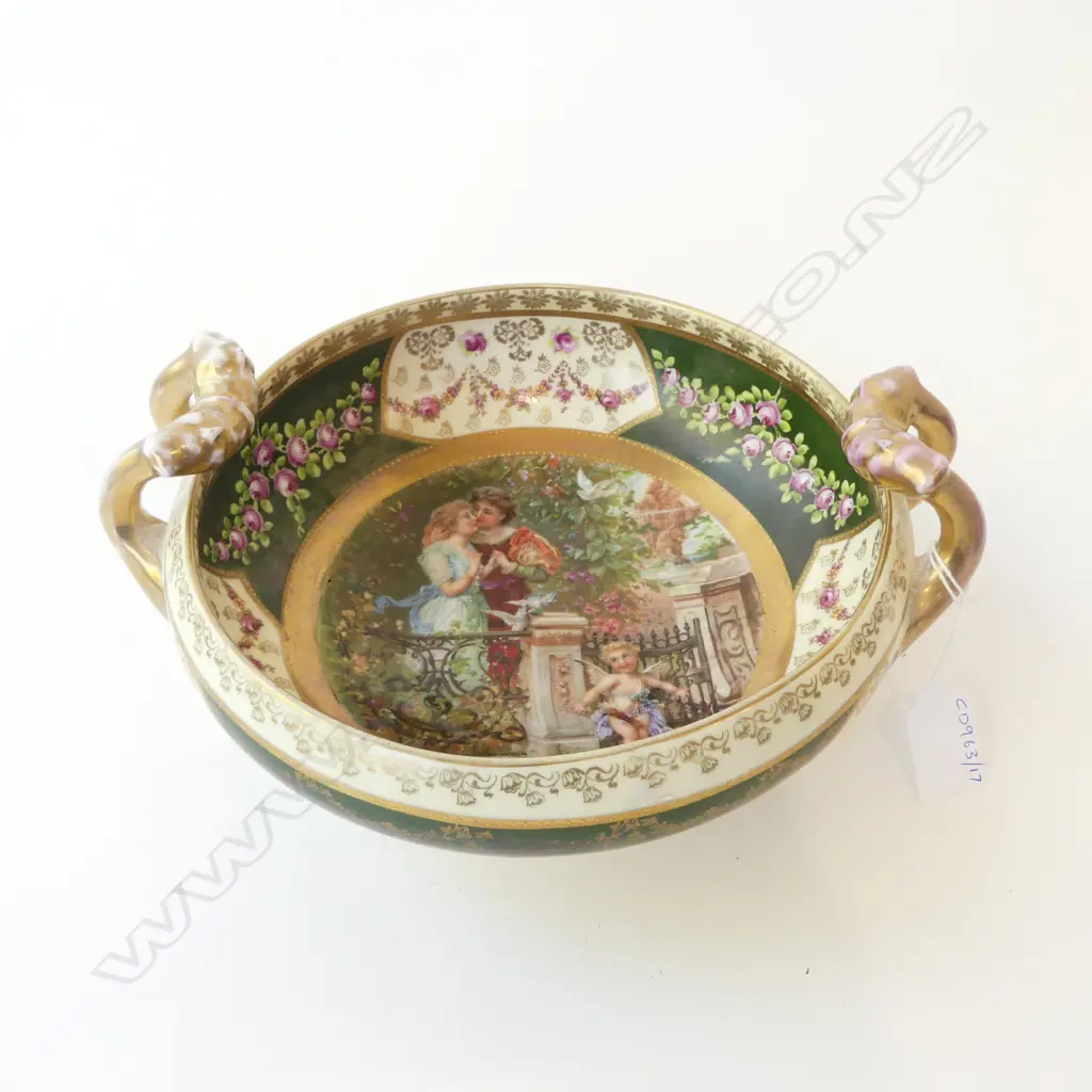 ANTIQUE ROYAL VIENNA PORCELAIN BOWL BEEHIVE MARK, D.220MM Image 1++