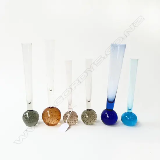 6 RETRO SCANDINAVIAN BUD VASES