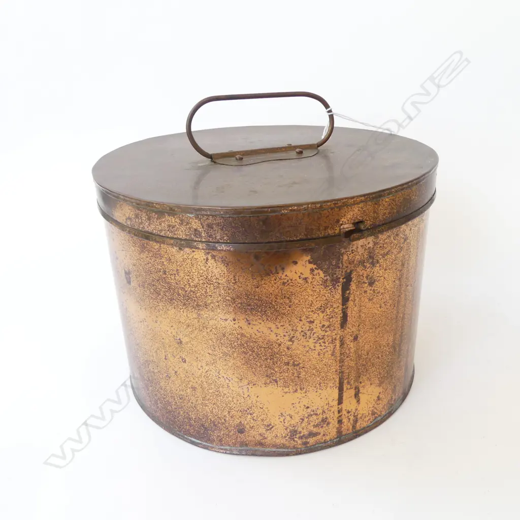 VINTAGE COPPER HATBOX Image 1++