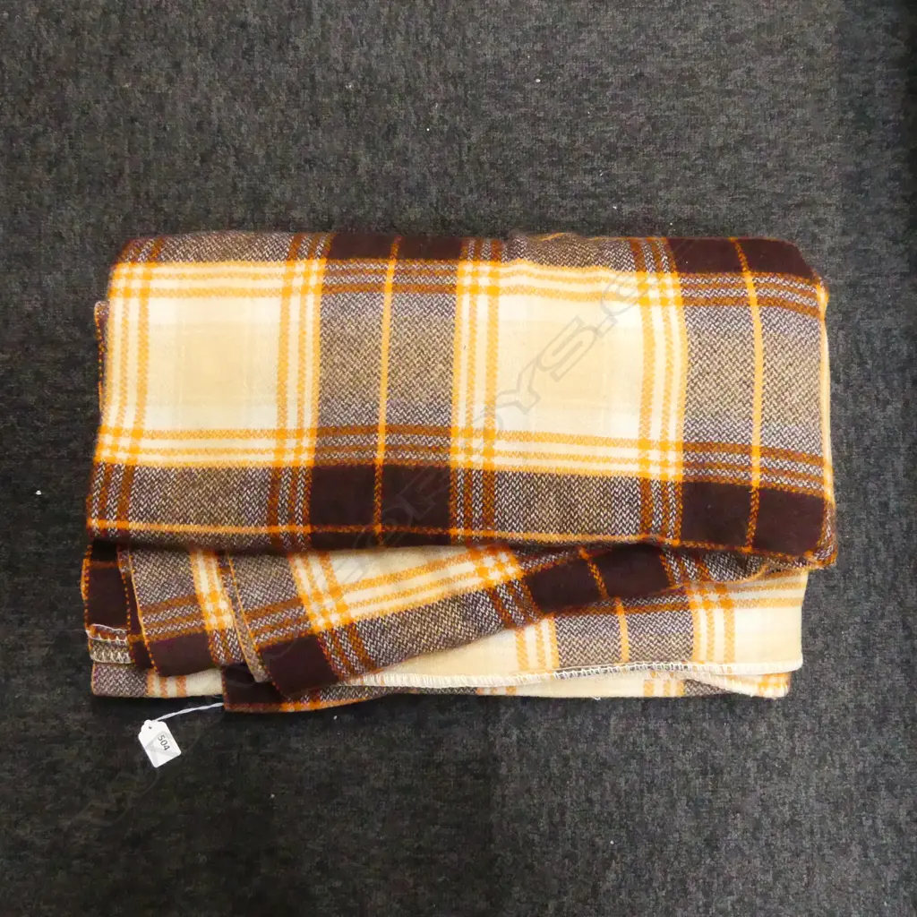 VINTAGE 'GALAXIE Pure Wool Blanket Made in NZ Expressly for Members of Retail Traders Society Auckland'. Image 1++