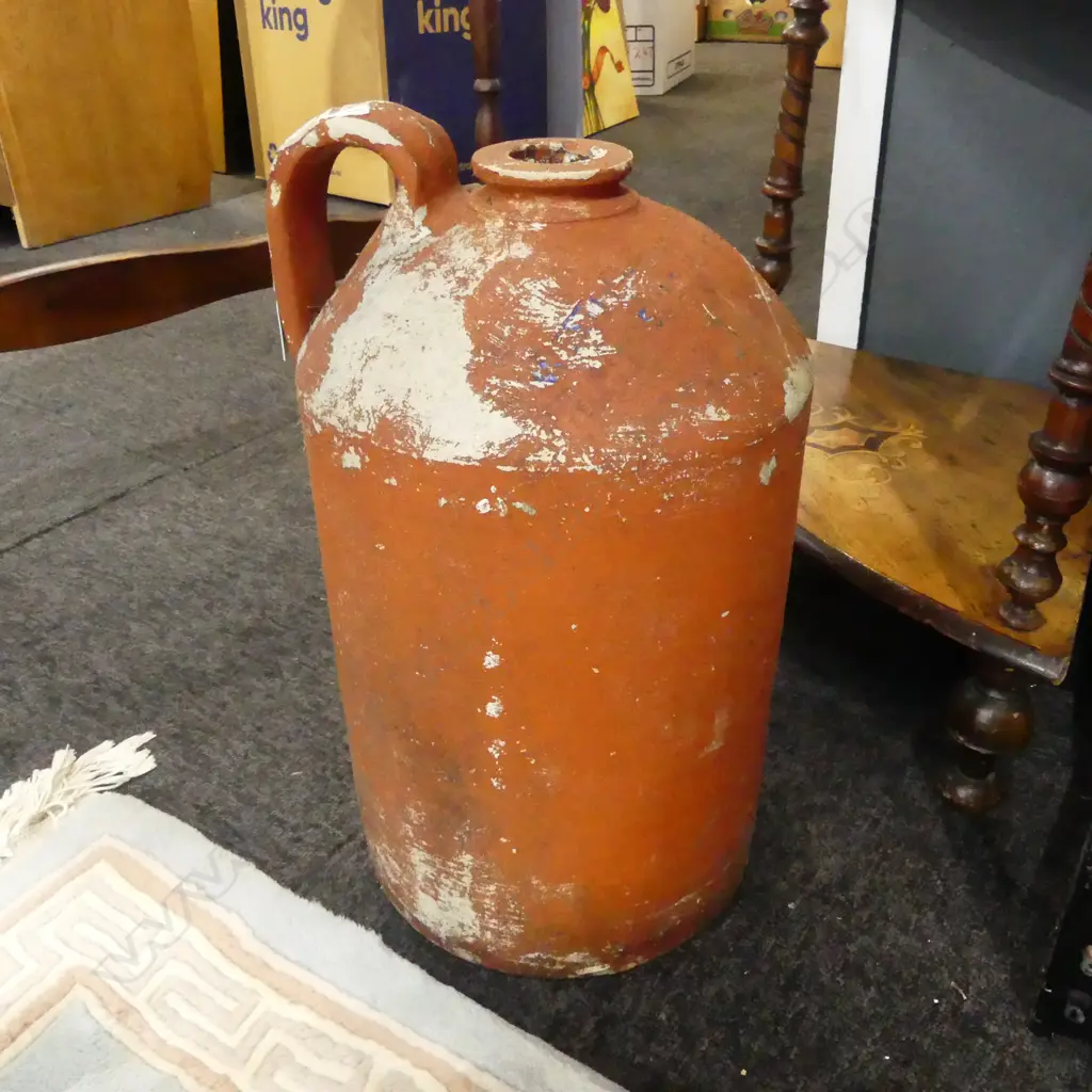 RED PAINTED ACID CROCK H.430mm Image 1++