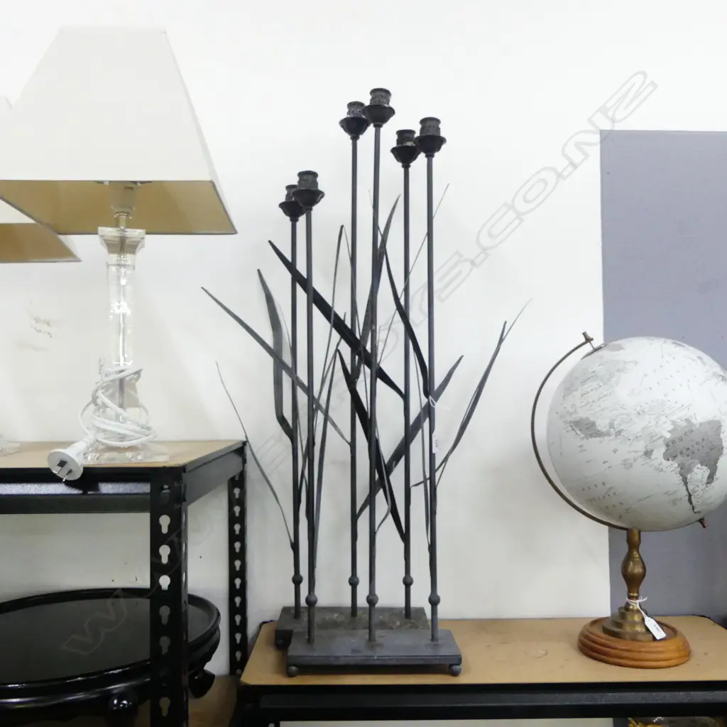 PR METAL CANDLESTICKS AS REED PLANTS H.910mm Image 1++