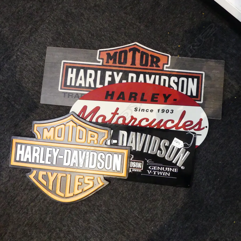 4 REPLICA HARLEY DAVIDSON SIGNS 190x600mm Image 1++