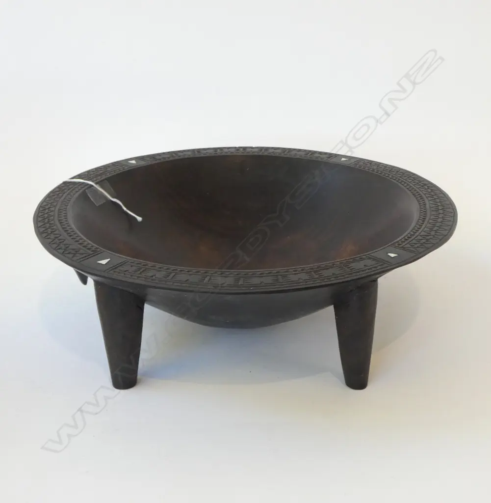 KAVA BOWL, FINELY CARVED RIM, Dia.380mm Image 1++