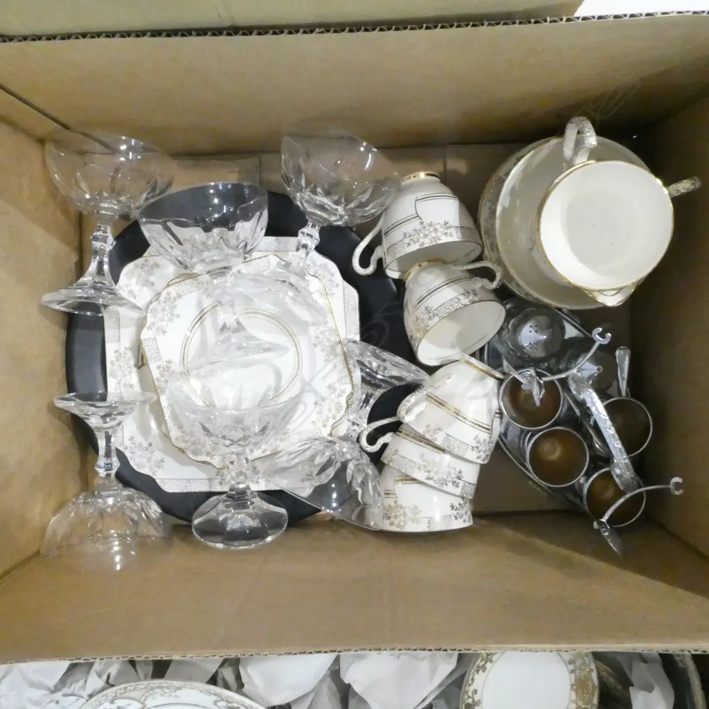 MORRIS & JAMES PLATE, TEA SET, EP, GLASSES Image 1++