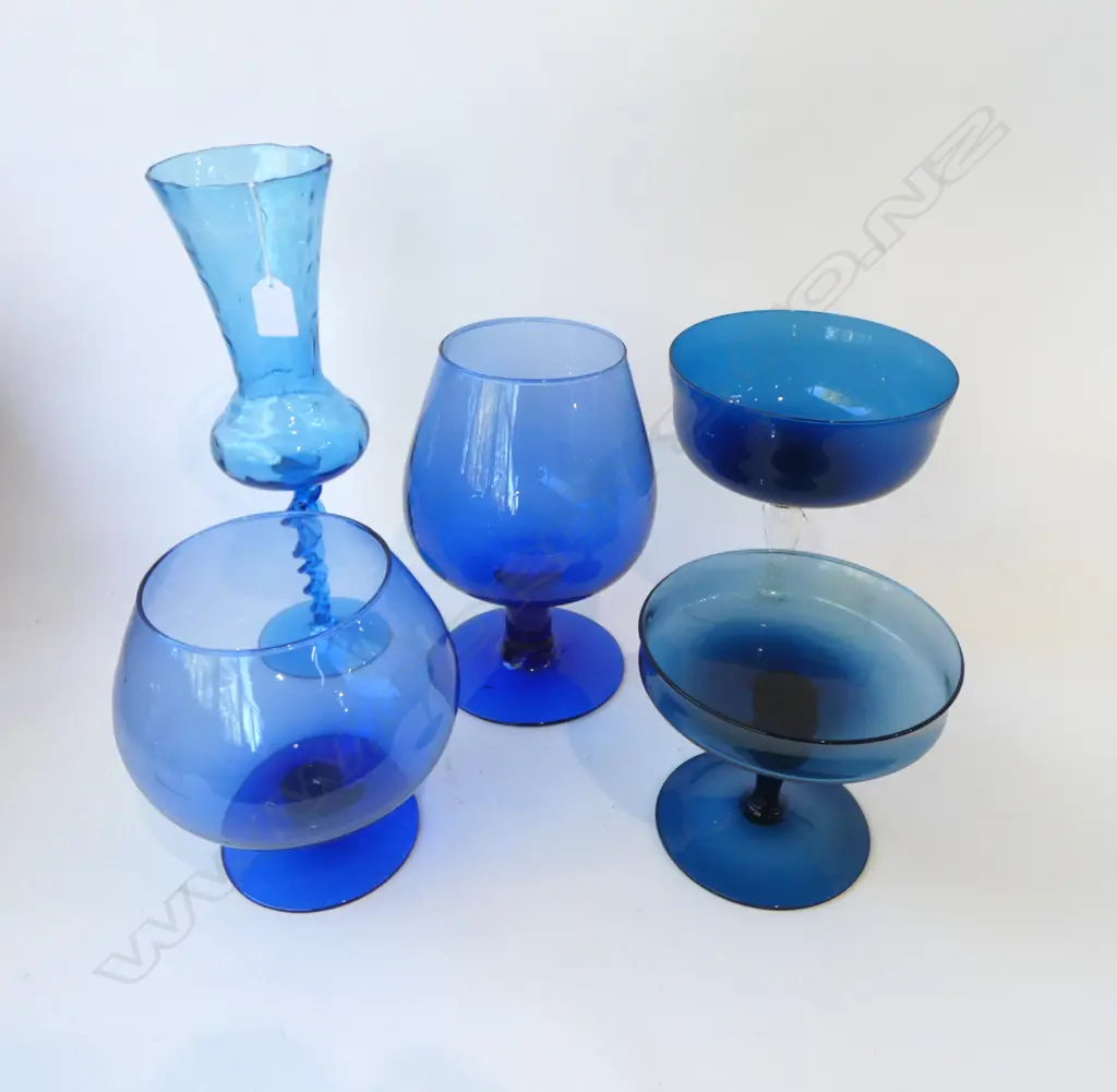 5 PCS ASST. BLUE MURANO GLASS Image 1++