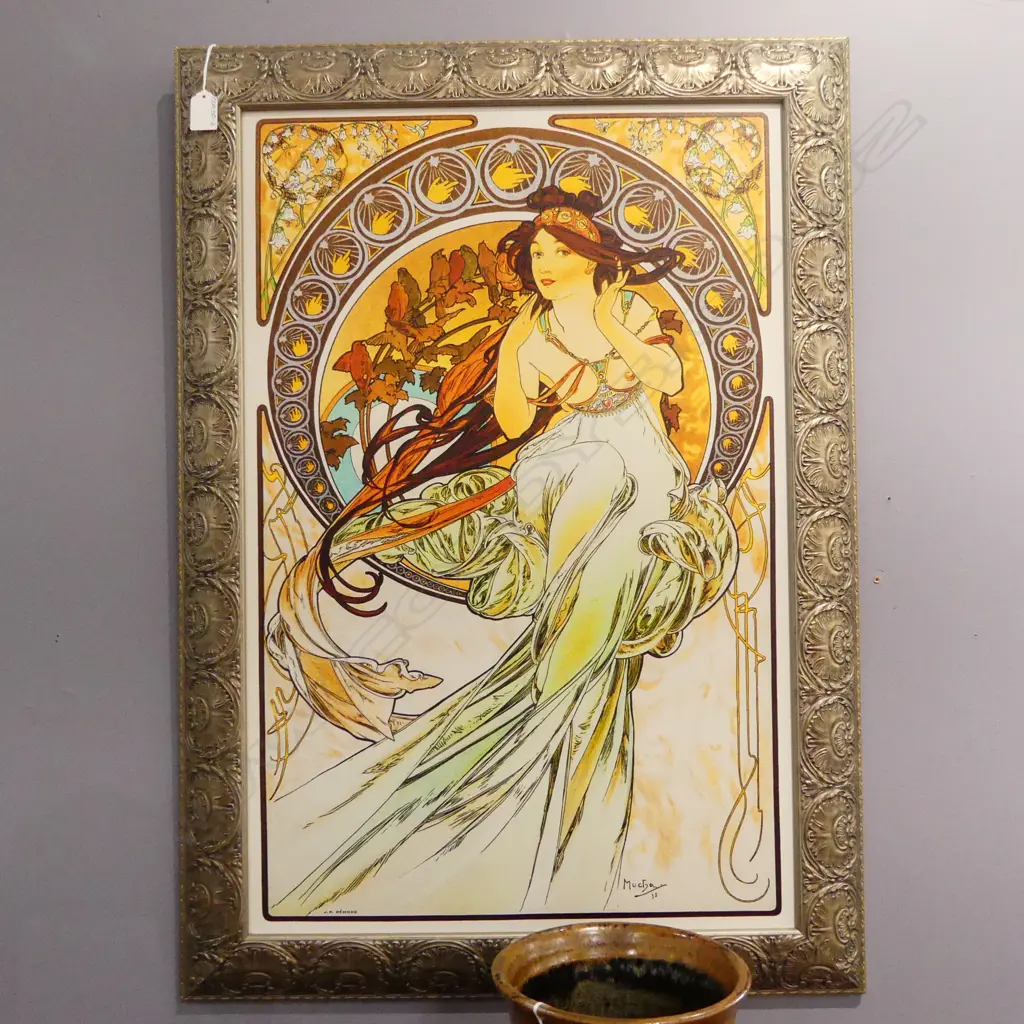 FRAMED ART NOUVEAU PRINT Image 1++