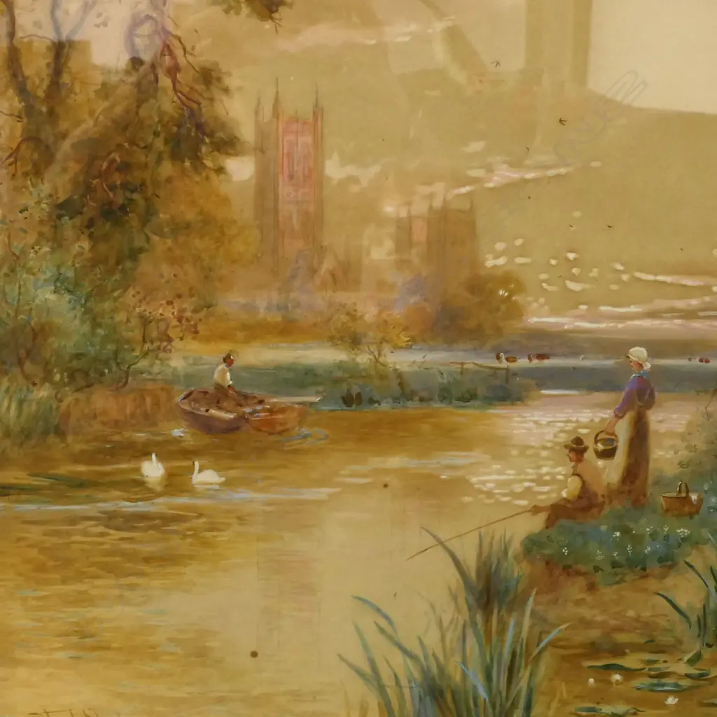 WALTER STUART LLOYD (UK 1875-1929), RIVER SCENE, WATERCOLOUR, SIGNED, 760 x 480mm Image 1++