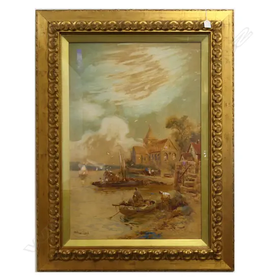 WALTER STUART LLOYD (UK 1875-1929) 'ALICE' RIVER SCENE, WATERCOLOUR, SIGNED, 760 x 480mm